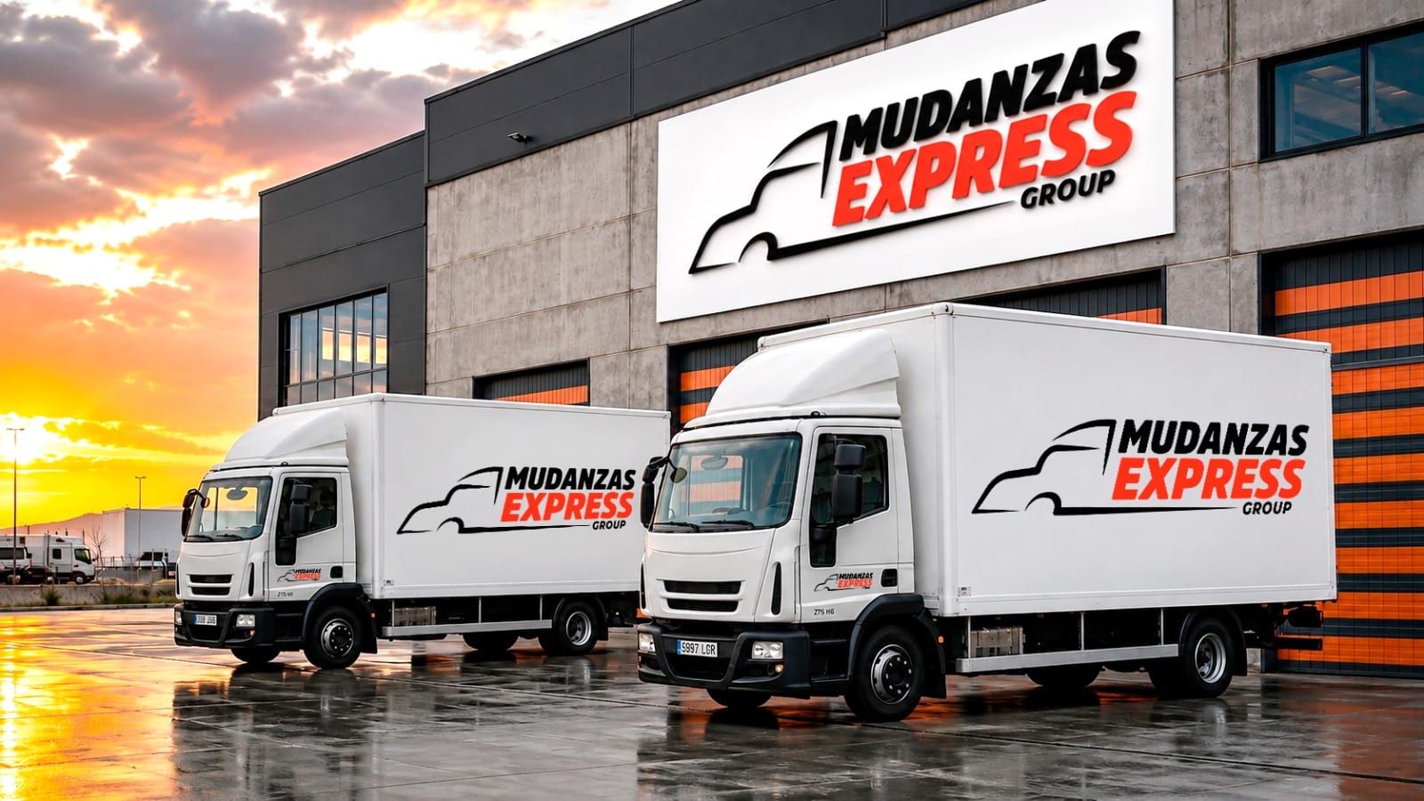 Camión rotulado de Mudanzas Express Group en una mudanza real en Gran Canaria